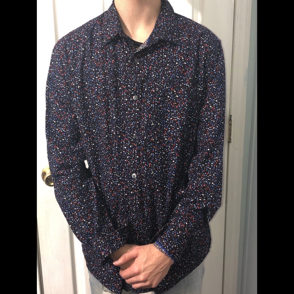 Denim & Flower Button Down Long Sleeve